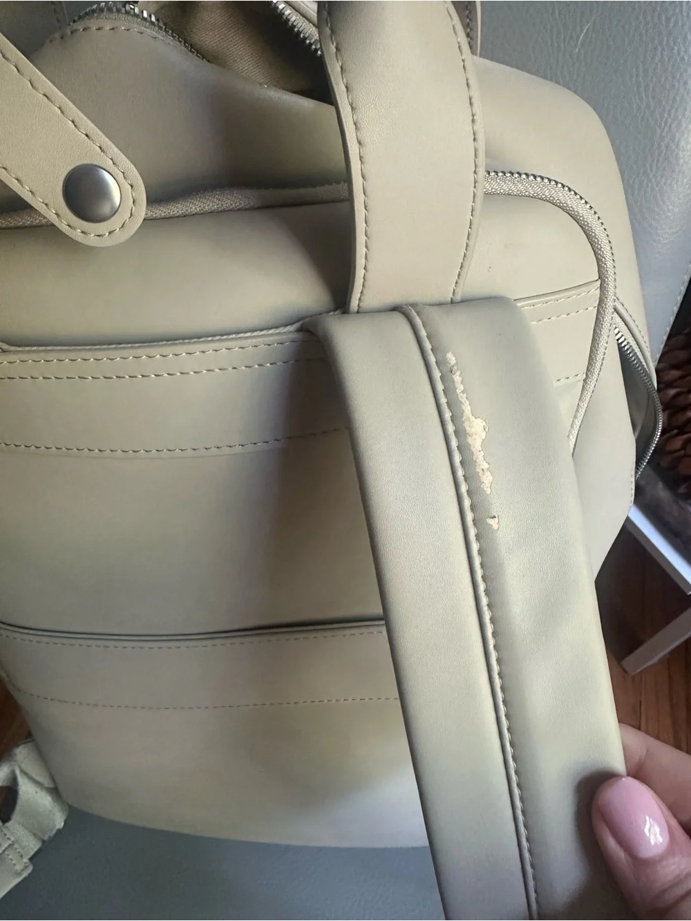 Monos Metro Backpack in Ivory Vegan Leather